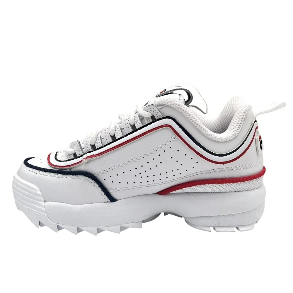 Fila Disruptor II Unisex Kids Little Boys Girls Leather Sneakers Size 12‎ White
